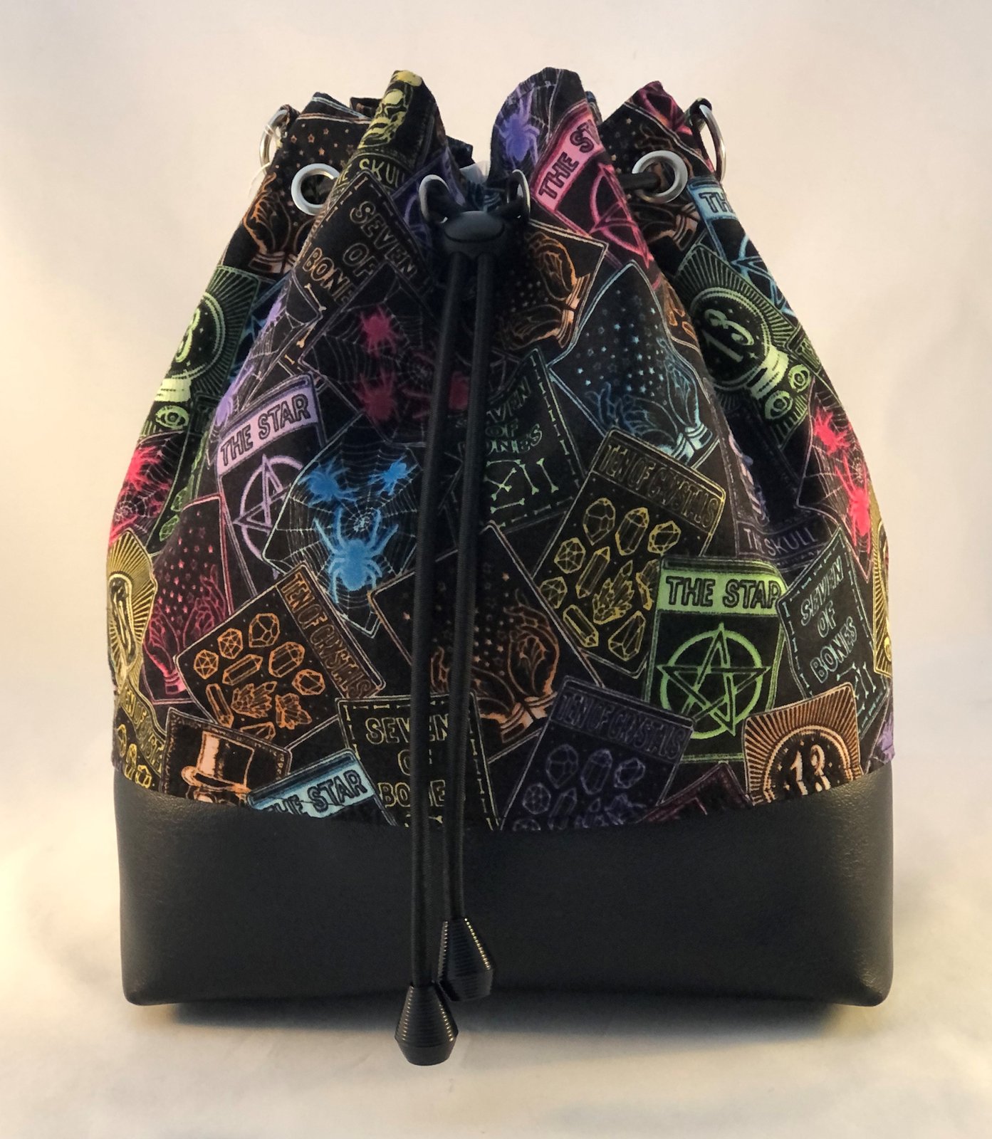 Bucket Bag Neon Tarot Cards Kariyorkdesigns